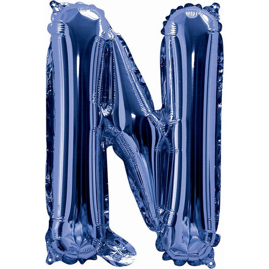 Blue Foil Balloon, 35cm, Letter N