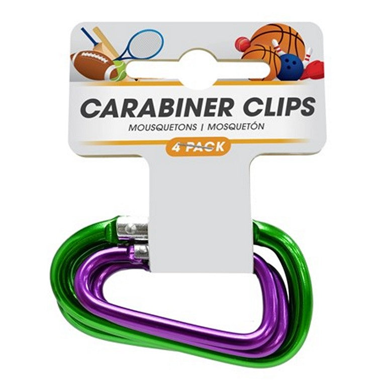 Carabiner Clips, 4pc, Asstd