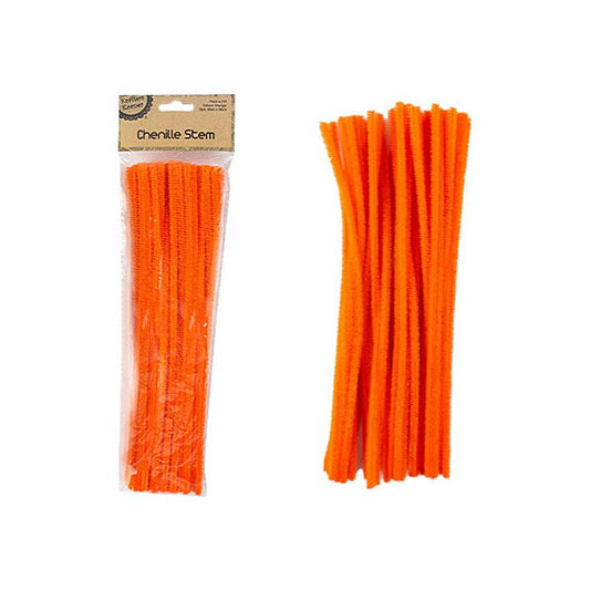 Chenille Stems, Orange, 50pk