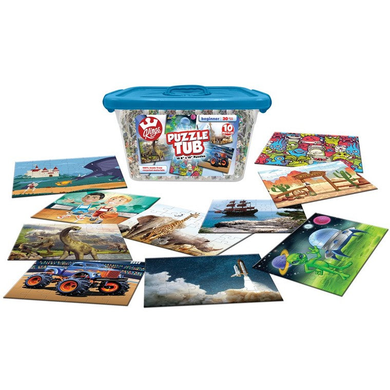 Puzzle Kings Assorted Puzzle Tub, Blue