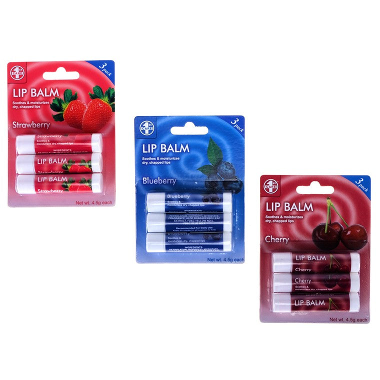 Lip Balm, 3pk, Asstd