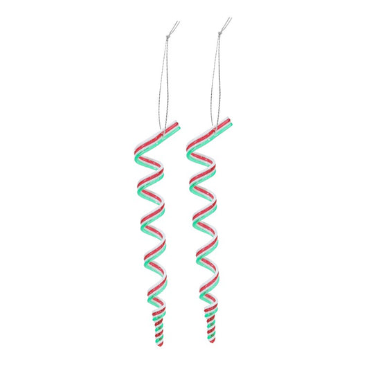 Candy Cane Spiral Decoration, 2pk, Asstd