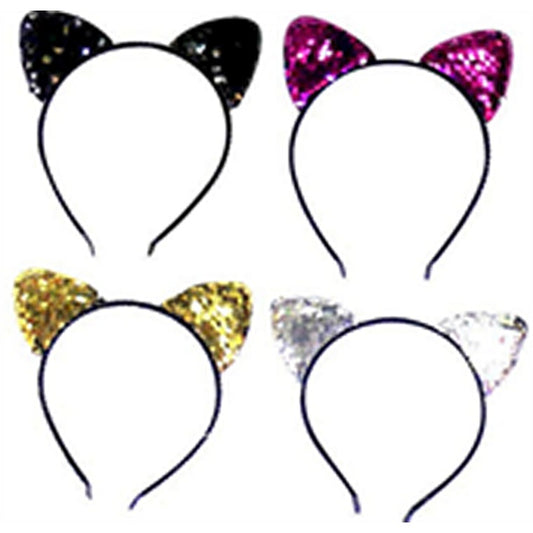 Sequin Cats Ears Headband - 1 Headband