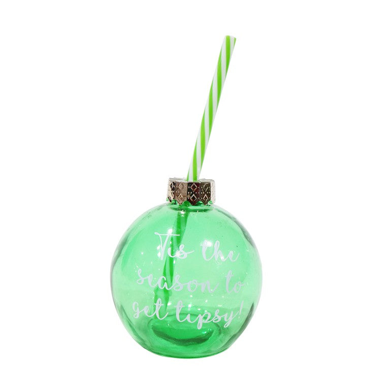 Christmas Bauble w/ Straw, Asstd