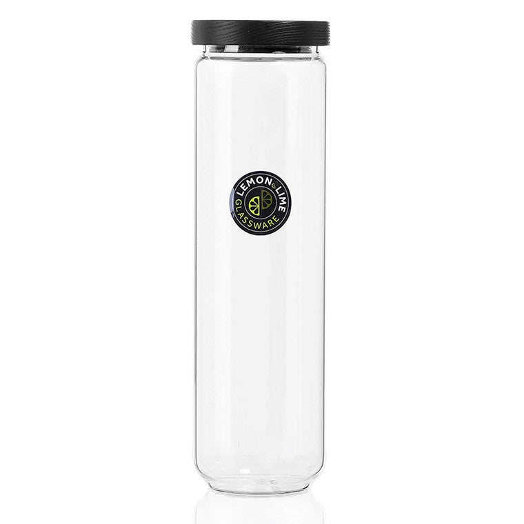 L&L Glass Canister w/ Black Wooden Lid 1.65L