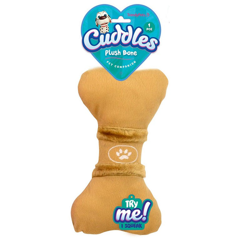 Cuddles Plush Dog Bone, Asstd