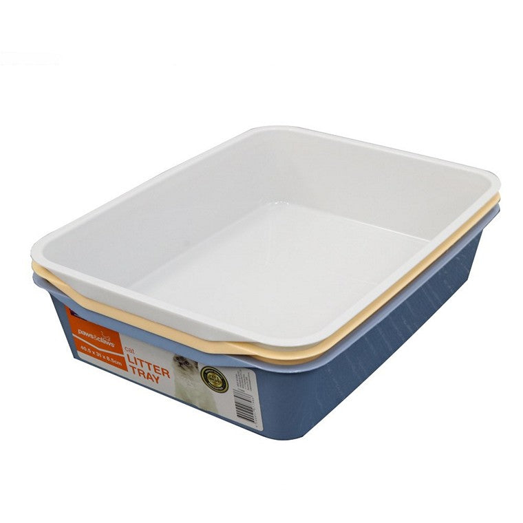 Cat Litter Tray, 3 Asstd Colours