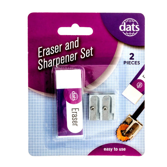 Eraser & Sharpener Set, 2pc