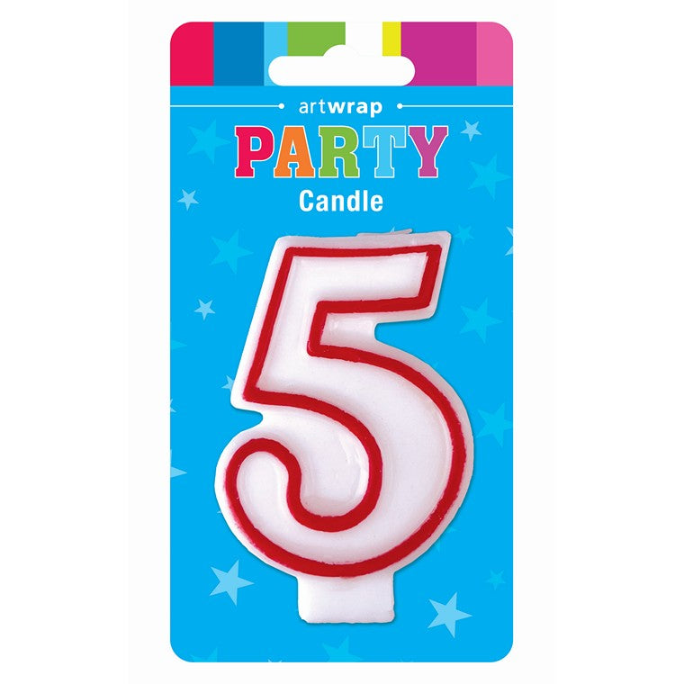 Number Candle, Red, 5