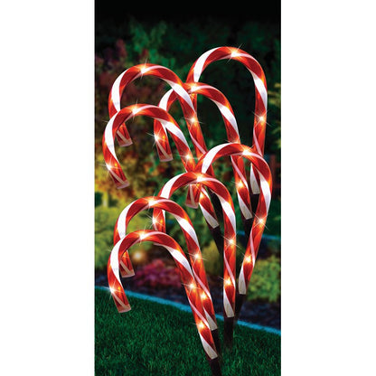 Solar Candy Cane Path Light, 8pk, 32cm