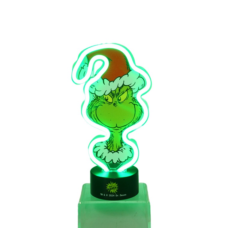 Smiling Neon Grinch Sign