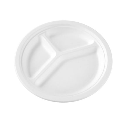 L&L Eco 3 Compartment Plate White, 10pk