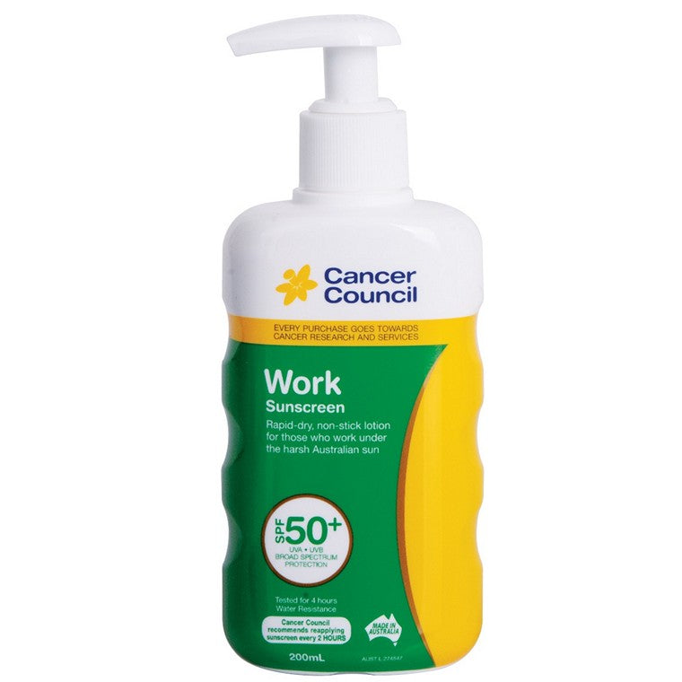 Cancer Council Sunscreen Work SPF 50, 200ml