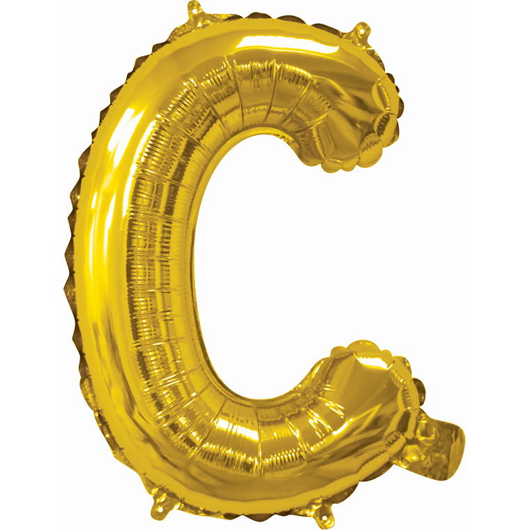 Gold Foil Balloon, 35cm, Letter C