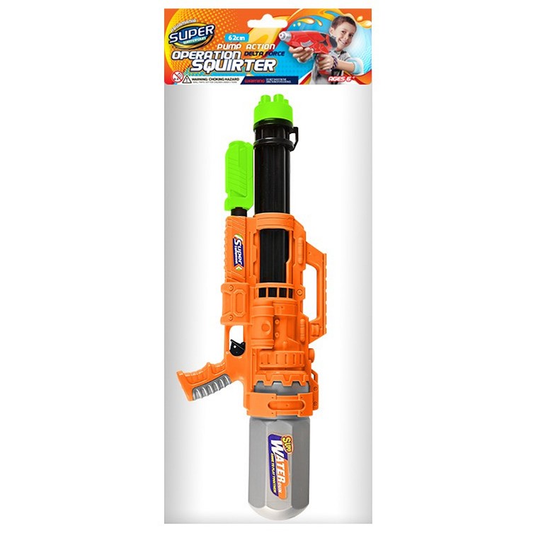 Pump Action Super Water Gun, 62cm, Asstd