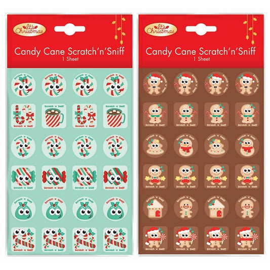 Christmas Scratch N Sniff Stickers, 2 Asstd Designs