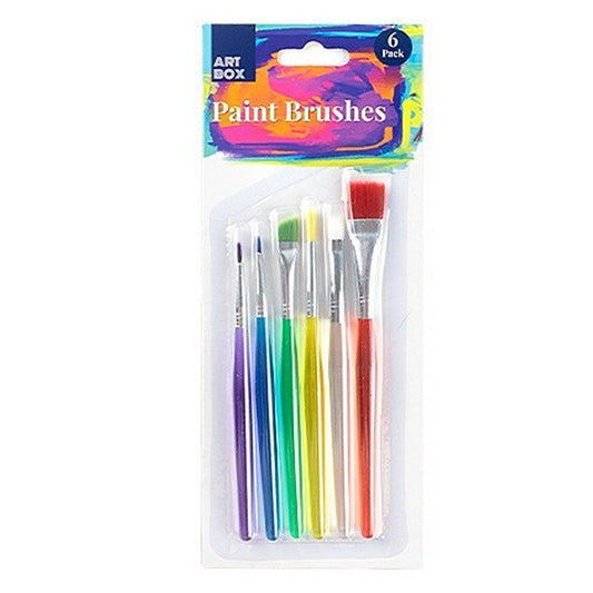 Small Artist Paint Brushes, 6pk, Asst Sizes