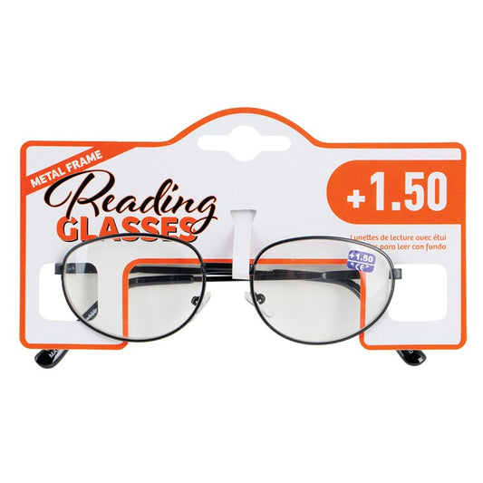 Reading Glasses Metal Frame, +1.50, 6 Asstd Colours
