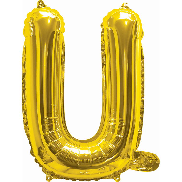 Gold Foil Balloon, 35cm, Letter U