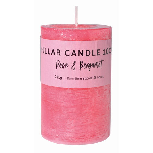 F&M Pillar Candle Rose Bergamot, 10cm