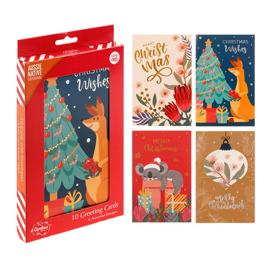 Native Australia Christmas Cards, 10pk