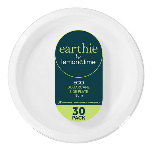 L&L Eco Side Plate, White, 18cm, 30pk