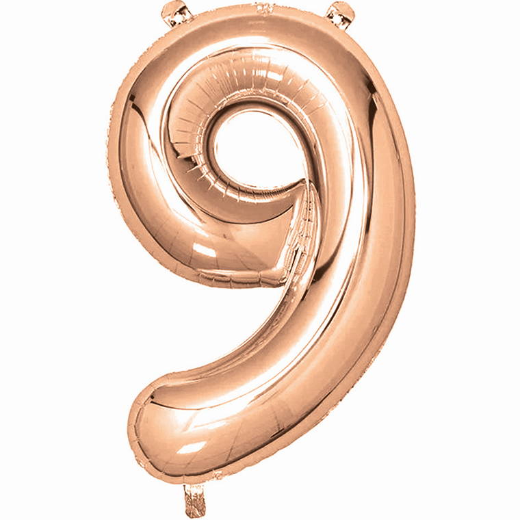 Rose Gold Balloon Foil, 86cm, Number 9