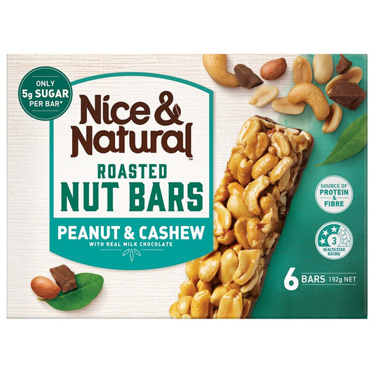 Nice & Natural Cashew bars, 6pk, 192gm