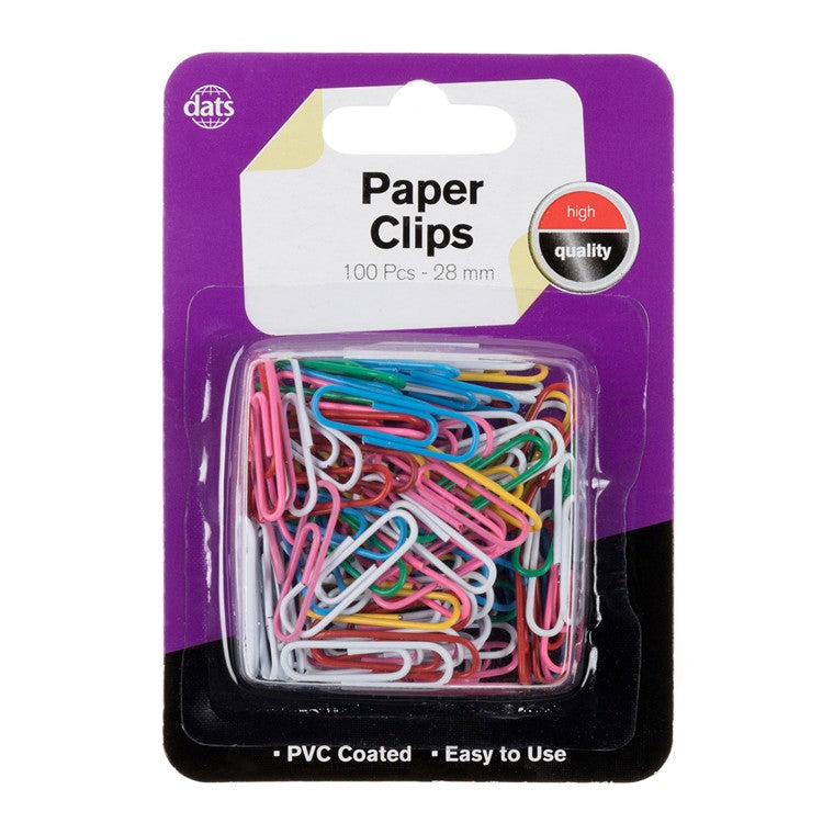 Paperclips Coloured, 28mm, 100pk