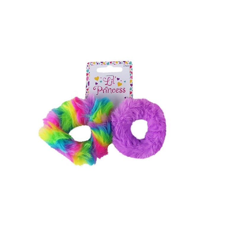 Little Princess Hair Scrunchie, Bright Fluffy, 2pk, 2 Asstd Colours