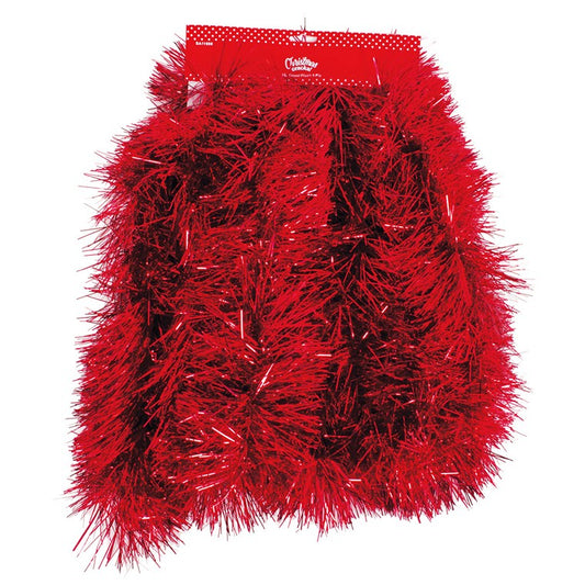 Christmas Tinsel Plush Red, 4m