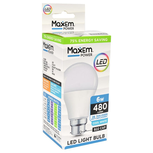 Maxem Bulb LED, Cool White, B22