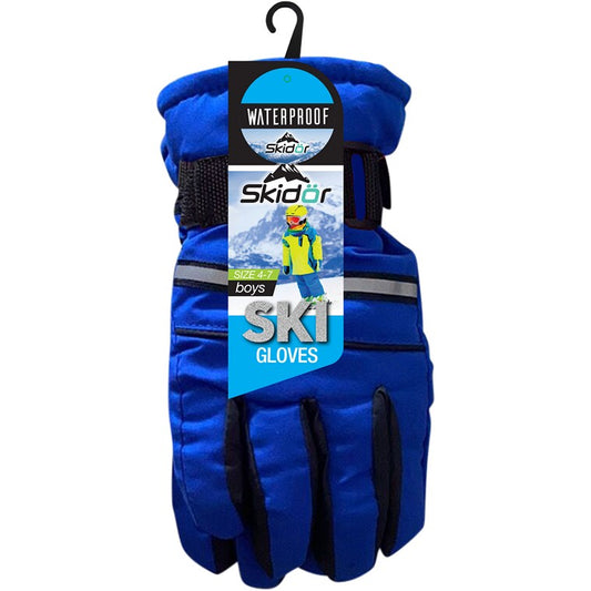 Kids Ski Gloves, Water Resistant, 2 Asstd Colours