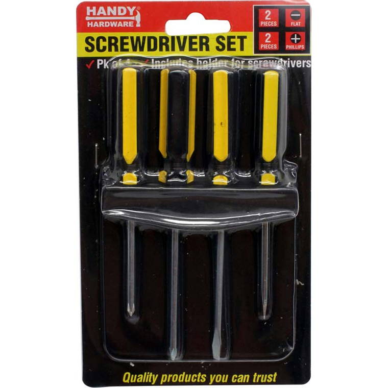 Screwdriver Set with Holder, 4pcs