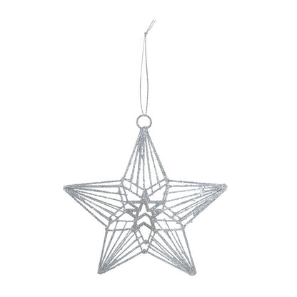 Hanging Glitter Star, 15cm, Asstd