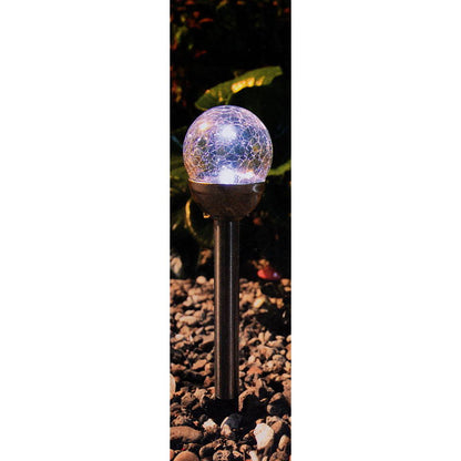 Solar S/Steel Crackle Ball, 34cm, 3pk