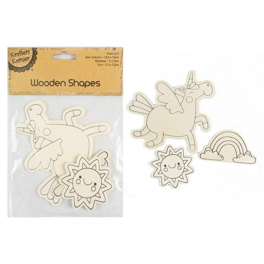 Wooden Shapes, 3pk