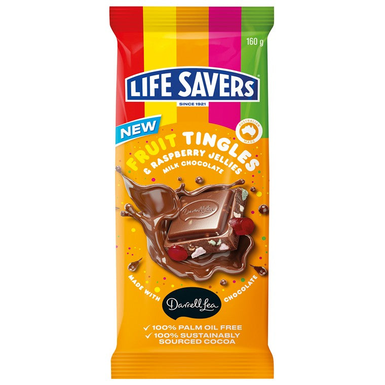 Lifesavers Fruit Tingles Milk Chocolate Block, 160gm