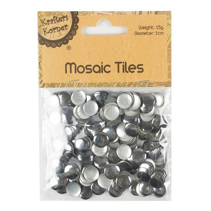 Round Mosaic Tiles, 1cm, 2 Asstd Colours