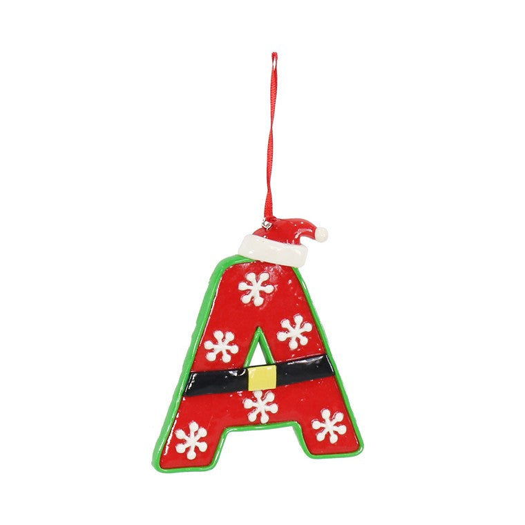 Hanging Alphabet Ornament, 9cm, Asstd