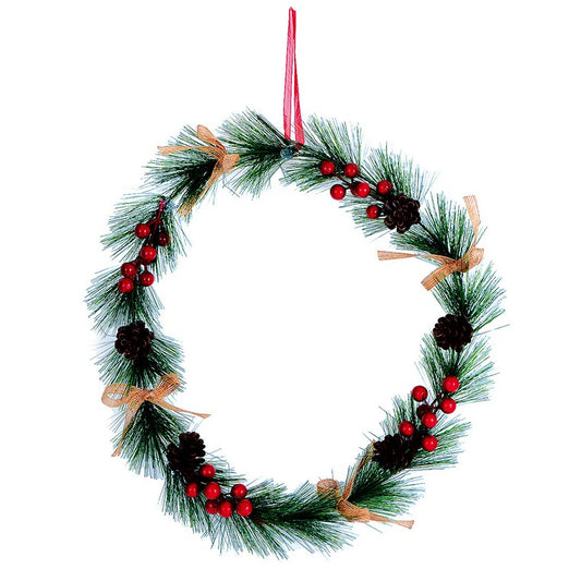 Christmas Wreath Bushy Red Berry 29cm