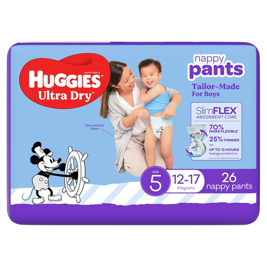 Huggies Nappy Pants Boy 26pk, Size 5, Walker