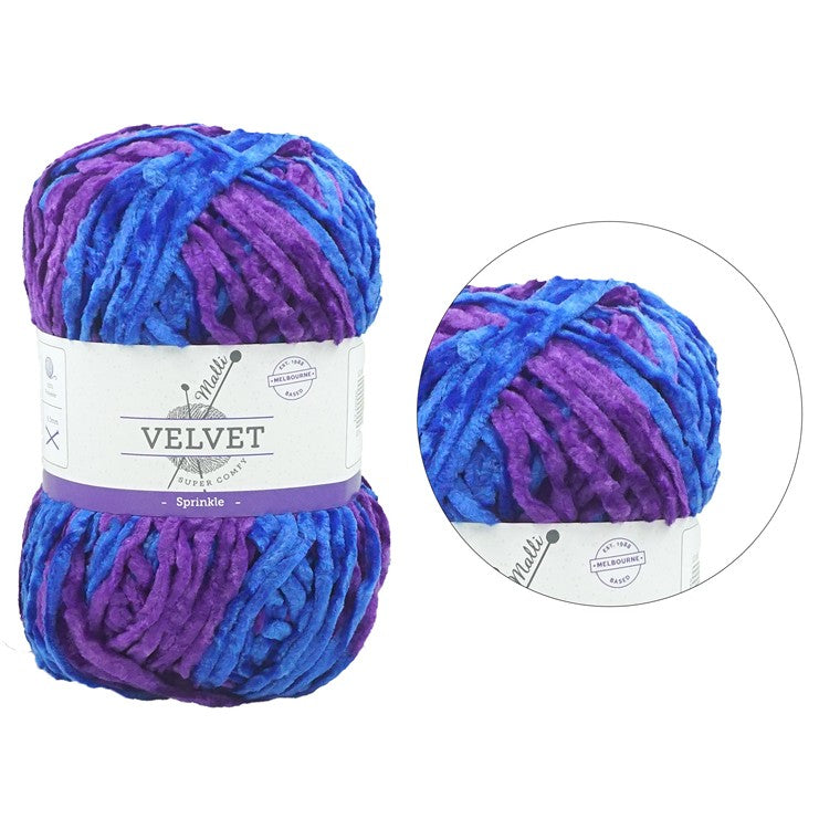 Velvet Multicolour Yarn, Sprinkles, 100gm