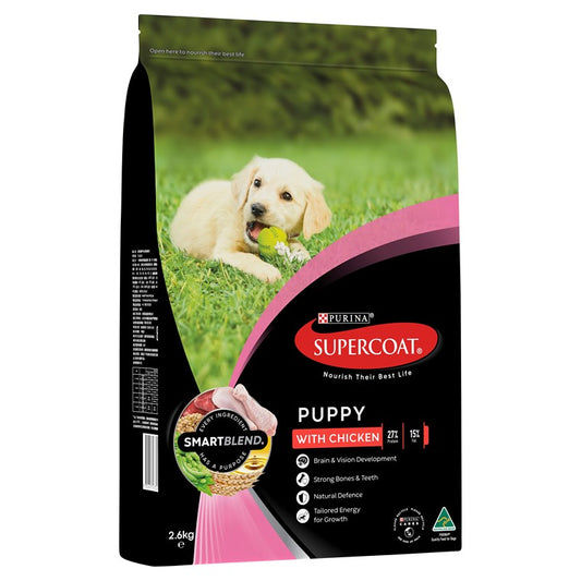 Supercoat Puppy Dog Food w/ Chicken, 2.6kg