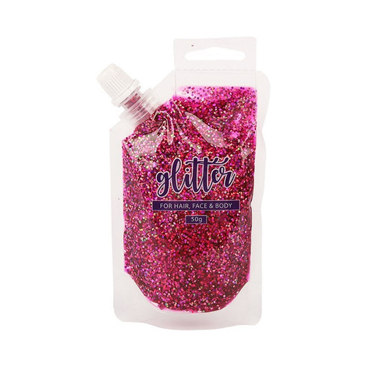 Purple Glitter Gel Pouch, 50gm