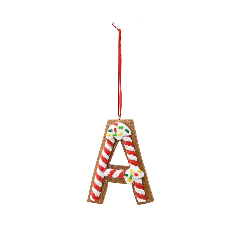 Hanging Gingerbread Alphabet Decoration, Asstd