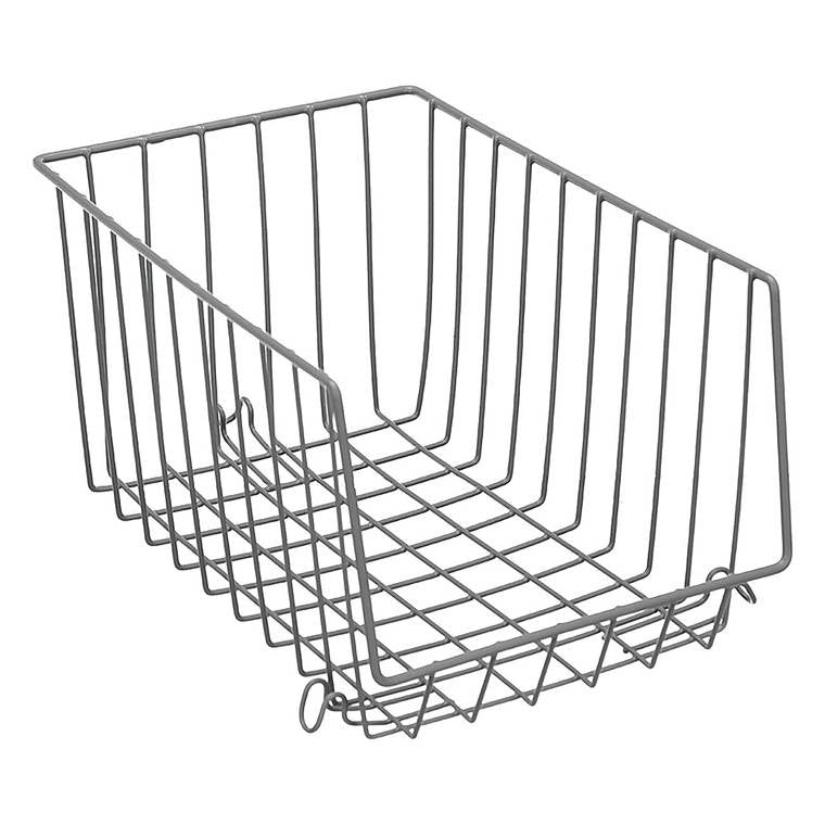 Wire Stackable Storage Basket, 33x21x17cm, 2 Asstd Colours