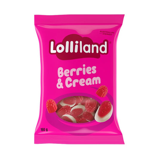Lolliland Berries & Cream w/ Raspberry, 175gm