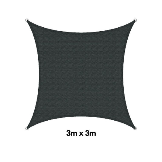 H&G Shade Sail Square Charcoal,3x3m