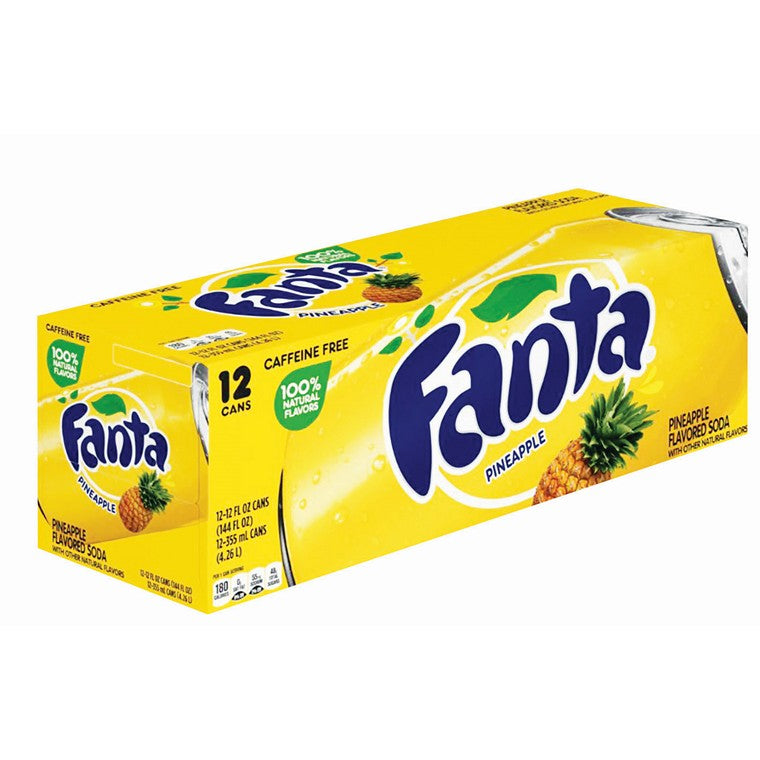 Fanta Pineapple Soda, 12pk